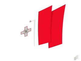 Malta flag in an abstract ripped design. Modern design of the Malta flag. vector