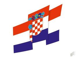 Croatia flag in an abstract ripped design. Modern design of the Croatia flag. vector