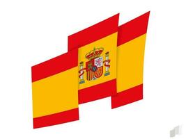 Spain flag in an abstract ripped design. Modern design of the Spain flag. vector