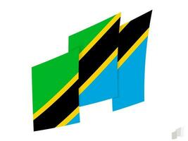 Tanzania flag in an abstract ripped design. Modern design of the Tanzania flag. vector