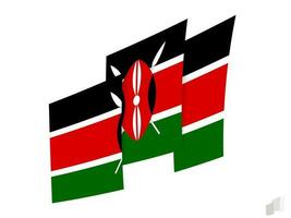 Kenya flag in an abstract ripped design. Modern design of the Kenya flag. vector