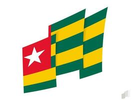 Togo flag in an abstract ripped design. Modern design of the Togo flag. vector