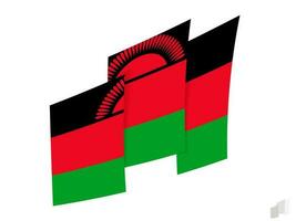 Malawi flag in an abstract ripped design. Modern design of the Malawi flag. vector