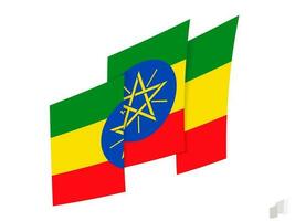 Ethiopia flag in an abstract ripped design. Modern design of the Ethiopia flag. vector