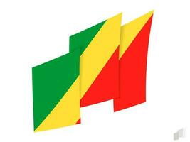 Congo flag in an abstract ripped design. Modern design of the Congo flag. vector