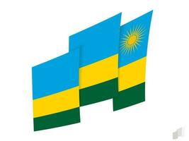 Rwanda flag in an abstract ripped design. Modern design of the Rwanda flag. vector