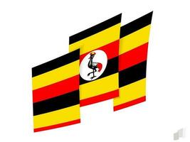 Uganda flag in an abstract ripped design. Modern design of the Uganda flag. vector