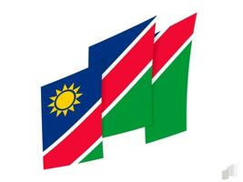 Namibia flag in an abstract ripped design. Modern design of the Namibia flag. vector