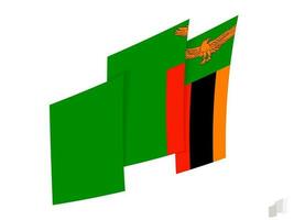 Zambia flag in an abstract ripped design. Modern design of the Zambia flag. vector