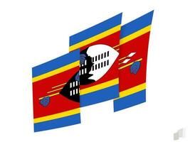 Swaziland flag in an abstract ripped design. Modern design of the Swaziland flag. vector