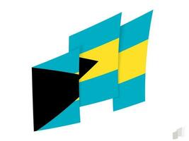 The Bahamas flag in an abstract ripped design. Modern design of the The Bahamas flag. vector