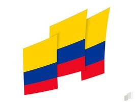 Colombia flag in an abstract ripped design. Modern design of the Colombia flag. vector