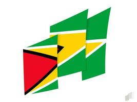 Guyana flag in an abstract ripped design. Modern design of the Guyana flag. vector