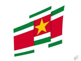 Suriname flag in an abstract ripped design. Modern design of the Suriname flag. vector