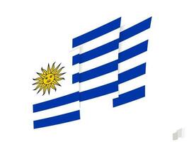 Uruguay flag in an abstract ripped design. Modern design of the Uruguay flag. vector