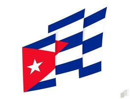 Cuba flag in an abstract ripped design. Modern design of the Cuba flag. vector