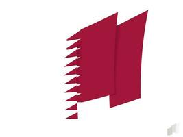 Qatar flag in an abstract ripped design. Modern design of the Qatar flag. vector