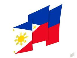 Philippines flag in an abstract ripped design. Modern design of the Philippines flag. vector