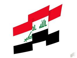 Iraq flag in an abstract ripped design. Modern design of the Iraq flag. vector
