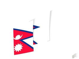 Nepal flag in an abstract ripped design. Modern design of the Nepal flag. vector