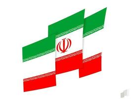 Iran flag in an abstract ripped design. Modern design of the Iran flag. vector