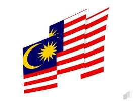 Malaysia flag in an abstract ripped design. Modern design of the Malaysia flag. vector