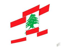 Lebanon flag in an abstract ripped design. Modern design of the Lebanon flag. vector