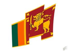 Sri Lanka flag in an abstract ripped design. Modern design of the Sri Lanka flag. vector