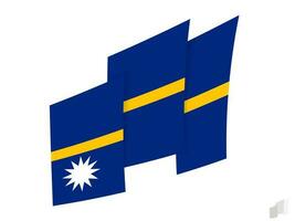 Nauru flag in an abstract ripped design. Modern design of the Nauru flag. vector