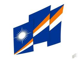 Marshall Islands flag in an abstract ripped design. Modern design of the Marshall Islands flag. vector