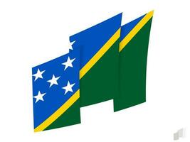 Solomon Islands flag in an abstract ripped design. Modern design of the Solomon Islands flag. vector