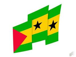 Sao Tome and Principe flag in an abstract ripped design. Modern design of the Sao Tome and Principe flag. vector