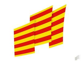 Catalonia flag in an abstract ripped design. Modern design of the Catalonia flag. vector