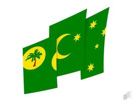 Cocos Islands flag in an abstract ripped design. Modern design of the Cocos Islands flag. vector