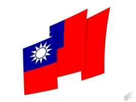 Taiwan flag in an abstract ripped design. Modern design of the Taiwan flag. vector