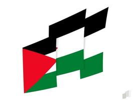 Palestine flag in an abstract ripped design. Modern design of the Palestine flag. vector