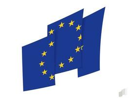 European Union flag in an abstract ripped design. Modern design of the European Union flag. vector