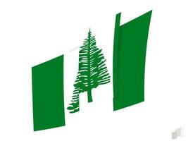 Norfolk Island flag in an abstract ripped design. Modern design of the Norfolk Island flag. vector