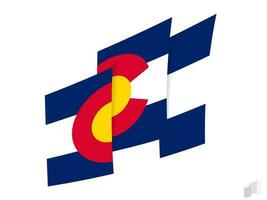 Colorado flag in an abstract ripped design. Modern design of the Colorado flag. vector