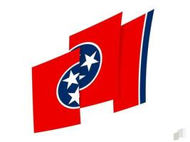 Tennessee flag in an abstract ripped design. Modern design of the Tennessee flag. vector