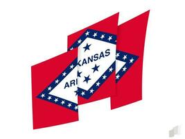 Arkansas flag in an abstract ripped design. Modern design of the Arkansas flag. vector