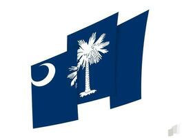 South Carolina flag in an abstract ripped design. Modern design of the South Carolina flag. vector