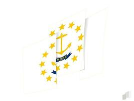 Rhode Island flag in an abstract ripped design. Modern design of the Rhode Island flag. vector