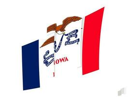 Iowa flag in an abstract ripped design. Modern design of the Iowa flag. vector