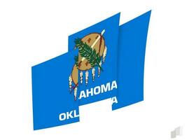 Oklahoma flag in an abstract ripped design. Modern design of the Oklahoma flag. vector