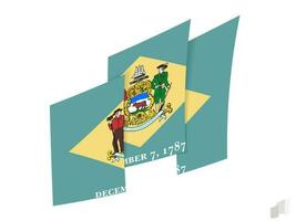 Delaware flag in an abstract ripped design. Modern design of the Delaware flag. vector