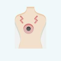 Icon Chest Pain 2. related to Body Ache symbol. flat style. simple design editable. simple illustration vector