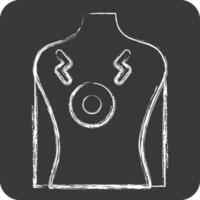 Icon Chest Pain 2. related to Body Ache symbol. chalk Style. simple design editable. simple illustration vector