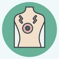 Icon Chest Pain 2. related to Body Ache symbol. color mate style. simple design editable. simple illustration vector