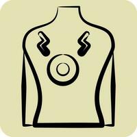 Icon Chest Pain 2. related to Body Ache symbol. hand drawn style. simple design editable. simple illustration vector